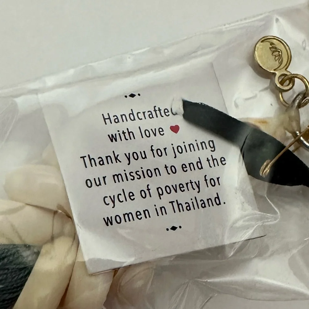 Lotus and Luna Cowry Shell Moonstone Clip Keychain Beachly Box